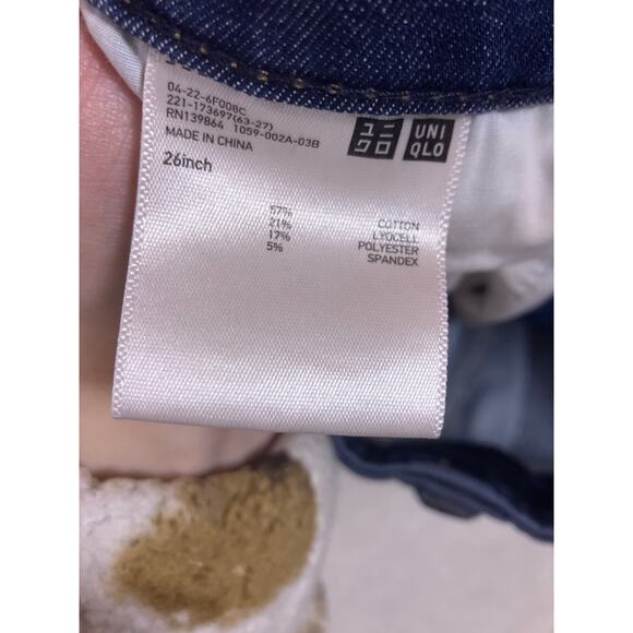 Uniqlo Blue Jeans Women’s Size 26 Cotton Mid Rise Straight Leg Denim Pants - Picture 6 of 7